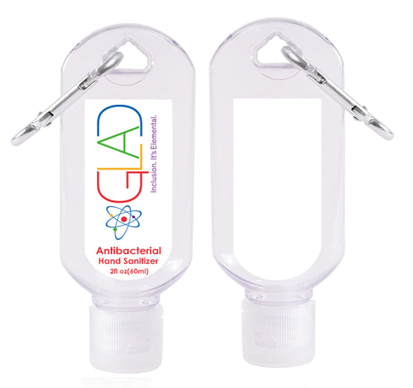 Hand Sanitizer with Carabiner, 2 oz. - Printed
