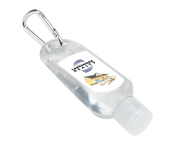 Hand Sanitizer with Carabiner, 2 oz. - Printed